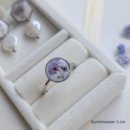 Elegantes Schmuckset mit echten Blumen & Süßwasserperlen – 3-teilig & handgefertigt