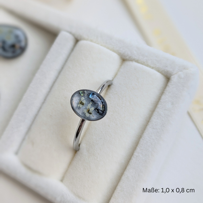 Elegantes Schmuckset mit echten Blumen in Tropfenform – 3-teilig & handgefertigt