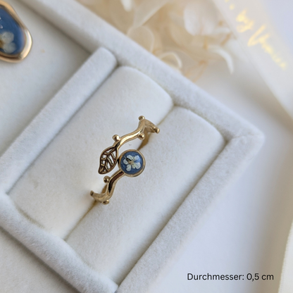Elegantes Schmuckset mit echten Blumen im Herzdesign – 3-teilig & handgefertigt