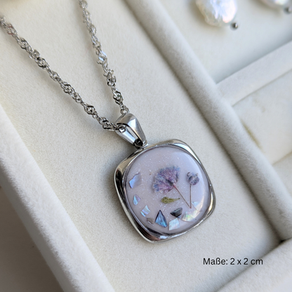 Elegantes Schmuckset mit echten Blumen & Süßwasserperlen – 3-teilig & handgefertigt
