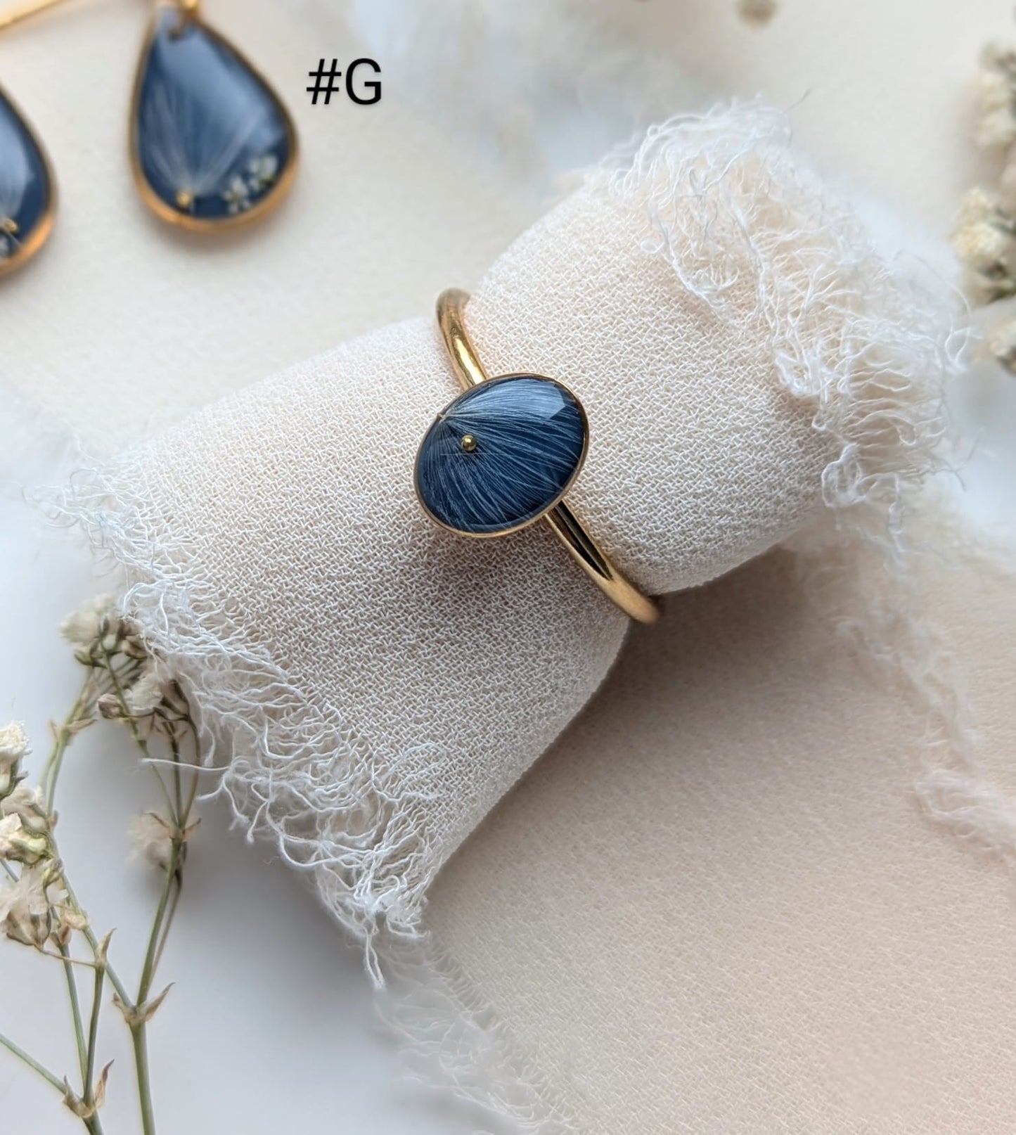 Verstellbarer Harz-Ring mit echten Blumen | Gold & Silber | Handgefertigt, Natur-Inspiration